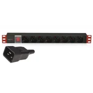 Listwy zasilające - Listwa zasilająca Techly Rackowa 19" 1U, 8 xSchuko/UNEL 3m. czarna - miniaturka - grafika 1