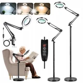 Mikroskopy i lupy - Lampa lupa dermatologiczna kosmetyczna regulowany LED Lampka Stojąca 103cm - miniaturka - grafika 1