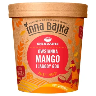 Inna Bajka | Aybioo Sp. z o.o. ul. Poznańska 16 lo Inna Bajka | Aybioo Sp z o.o ul Poznańska 16 lo Owsianka mango i jagody goji 70 g Inna Bajka M00-38AD-4341F - Szybkie dania obiadowe - miniaturka - grafika 1