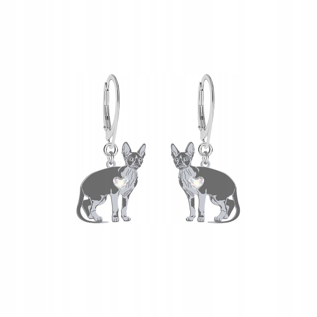 Kolczyki Srebrne z kotem Cornish Rex 925 Prezent Kobieta GRAWER GRATIS