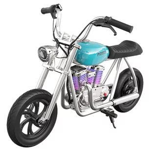 Elektryczny motocykl dla dzieci HYPER GOGO Pioneer 12 Plus z aplikacją, 5.2Ah 160W z oponami 12'x3', zasięg 12KM - niebieski - Motocykle - miniaturka - grafika 3