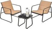 Meble ogrodowe - COSTWAY 3-częściowy zestaw mebli ogrodowych, meble balkonowe zestaw balkonowy, stół i 2 krzesła, oddychająca tkanina, meble ogrodowe zestaw wypoczynkowy na taras, balkon, ogród - miniaturka - grafika 1
