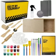 Masy plastyczne - DIY KREATYWNY ZESTAW DLA DZIECI XXL GLINA SZARA AKCESORIA KUCHENNE PREZENT - miniaturka - grafika 1