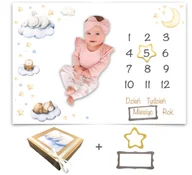 Koce i narzuty dla dzieci - Fotokocyk dla dziewczynki Mata do zdjęć dla dziecka gotowa na prezent w ekologicznym pudełku - miniaturka - grafika 1