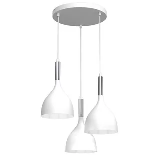 Luminex Plate 3901 lampa wisząca zwis 3x60W E27 biała/chromowana - Lampy sufitowe - miniaturka - grafika 1