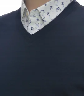 Sweter męski wełniany bez rękawów bezrękawnik pulower kamizelka męska L granatowa - Swetry męskie Sweter męski wełniany bez rękawów bezrękawnik pulower kamizelka męska L granatowa - Swetry męskie - miniaturka - grafika 1