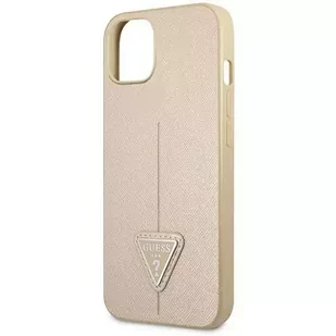 Guess Etui GUHCP14MPSATLE do Apple iPhone 14 Plus 6,7" beżowy/beige hardcase SaffianoTriangle Logo - Etui i futerały do telefonów - miniaturka - grafika 6