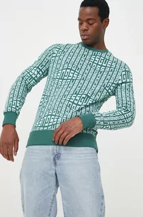 Bluzy męskie - Guess bluza bawełniana męska kolor zielony wzorzysta - grafika 1