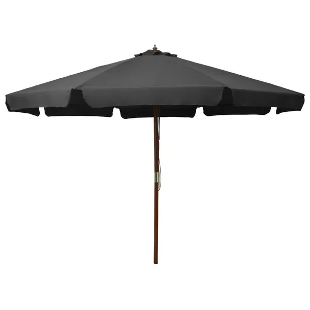 Parasol ogrodowy antracytowy 330 x 240 cm z drewnianym słupkiem 48 mm