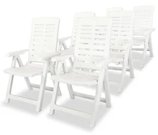 Zestaw białych krzeseł ogrodowych R5-L14 - Fotele i krzesła ogrodowe - miniaturka - grafika 1