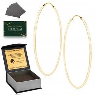 ELEGANCKIE DUŻE ZŁOTE POZŁACANE KOLCZYKI KOŁA KÓŁKA 6 CM 925/585 + GRAWER - Kolczyki - miniaturka - grafika 1