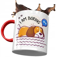 Kubki - Kubek Czerwony z Pieskiem Psem Słodki na Prezent z Nadrukiem ze Zdjęciem+ Opakowanie na prezent (wzór 01) - miniaturka - grafika 1