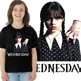 3169 WEDNESDAY ADAMS KOSZULKA DZIECIĘCA CZARNA 128 - Moda i Uroda OUTLET - miniaturka - grafika 1