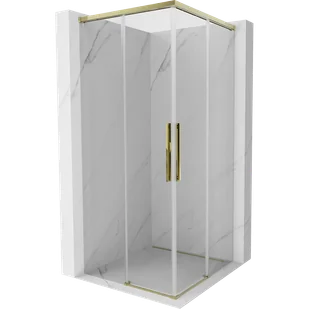 Mexen Rox Duo kabina prysznicowa rozsuwana 95 x 95 cm, transparent, złota - 8C2D-095-095-50-00 - Kabiny prysznicowe - miniaturka - grafika 1