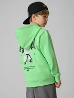 Bluzy dla chłopców - 4F Bluza dresowa regular z kapturem chłopięca - zielona 164 (13-14 lat) - miniaturka - grafika 1