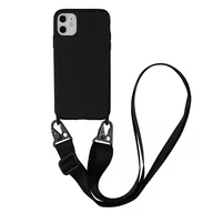 Etui i futerały do telefonów - D-Pro Crossbody Silicone Case XL Strap etui z paskiem do iPhone 13 Pro Max (Black) - miniaturka - grafika 1