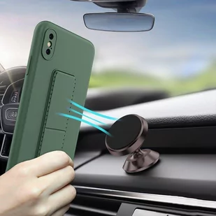 Wozinsky Kickstand Case elastyczne silikonowe etui z podstawką iPhone XS Max czerwony - Etui i futerały do telefonów - miniaturka - grafika 4