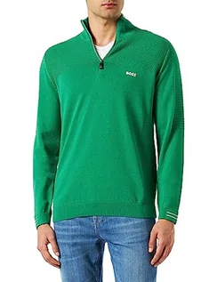 Bluzy męskie - BOSS Męska bluza z dzianiny Zolet Open Green342, XL, Open Green342, XL - grafika 1