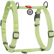 Szelki dla psów - Collar WauDog Re-Cotton Szelki z rączką z regenerowanej bawełny anatomiczne w kształcie litery H, odblaskowe z QR-paszportem, plastikowy fastex, L jasnozielone - miniaturka - grafika 1