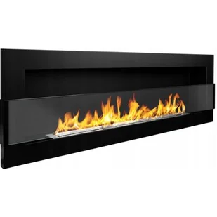 Biokominek 1200 x 400 mm czarny mat z szybą - Biokominki - miniaturka - grafika 1