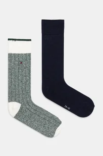 Tommy Hilfiger skarpetki 2-pack męskie kolor zielony 701229842 - Skarpetki męskie - miniaturka - grafika 1