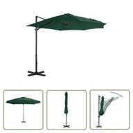 Parasole ogrodowe - The Living Store Parasol wiszący z aluminiowym słupkiem - 300 cm - zielony - Parasol Wiszący - miniaturka - grafika 1