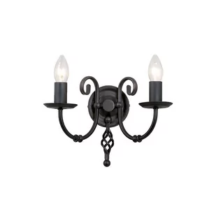 Elstead Lighting Artisan 2Lt Wall Light Black ART2 BLACK Elstead kinkiet świecznikowy ART2 BLACK) - Lampy ścienne - miniaturka - grafika 1
