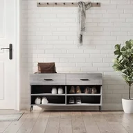 Wieszaki i stojaki - vidaXL Ławka z miejscem na buty, szary dąb sonoma, 102x35x55 cm - miniaturka - grafika 1