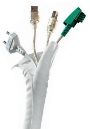 HAGOR KSS-Rolle 25 Meter Weiss - 19mm Kabelsocke selbstschliessend Rolle 25m Laenge Weite 19mm aus elastischem Polyester