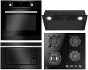 Zestawy AGD - Zestaw AGD do zabudowy Amica Piekarnik B7541DB FINE + Płyta PGCD6111AOB + Kuchenka AMGB20E2GB F-TYPE + Okap OMC6241B - miniaturka - grafika 1