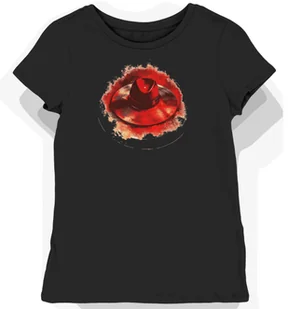 Koszulka damska czarna z nadrukiem czerwonego kapelusza Boba Dylana XS - Koszulki i topy damskie - miniaturka - grafika 1