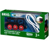 Kolejki i akcesoria - Brio Czarna lokomotywa z baterią i Mini-USB 33599 - miniaturka - grafika 1