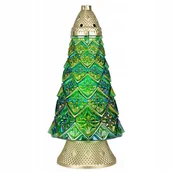 Lampiony i znicze - Znicz Szklany Choinka 42cm Zielony DP586 Złoty Duży Znicz z Wkładem - miniaturka - grafika 1