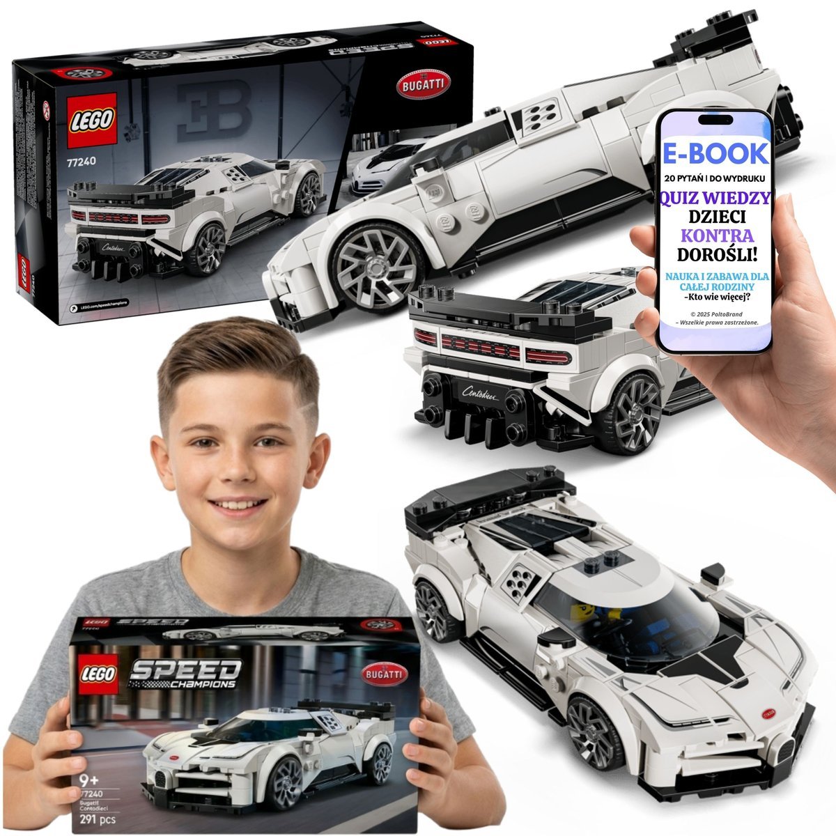 LEGO SPEED CHAMPIONS BUGATTI Hipersamochód Centodieci 77240 + E-BOOK-2