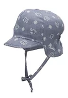 Czapki damskie - Sterntaler Chłopcy dwustronna czapka z daszkiem do wiązania słonia kapelusz przeciwsłoneczny, niebieski, 47 cm - miniaturka - grafika 1