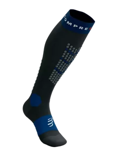 COMPRESSPORT Skarpety kompresyjne narciarskie ALPINE SKI FULL SOCKS black/estate blue - Skarpetki sportowe męskie - miniaturka - grafika 2