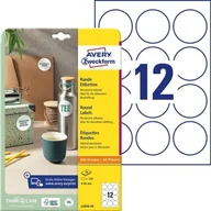 Etykiety do drukarek - Avery Zweckform Etykiety papierowe 60mm okrągłe ZWECKFORM trwałe białe 10 ARK 120 etykiet /L3416-10/ ZW691 - miniaturka - grafika 1