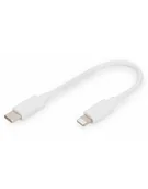 Kable USB - Digitus Kabel do transmisji danych/ładowania USB C/Lightning MFI 0,10m Biały - miniaturka - grafika 1