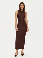 Sukienki - Guess Sukienka dzianinowa W4YK0J KCDE0 Brązowy Slim Fit - miniaturka - grafika 1