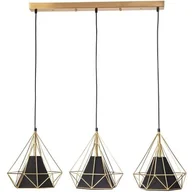 Lampy sufitowe - Polux Abażurowa LAMPA wisząca HIRA 318565 druciana kaskada do sypialni złota czarna 318565 - miniaturka - grafika 1