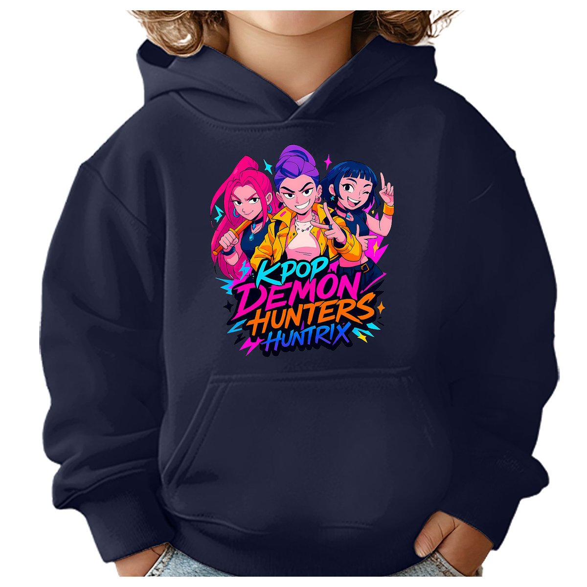 BLUZA DZIECIĘCA KPOP DEMON HUNTERS HUNTRIX 134-140 Z KAPTUREM BAWEŁNIANA