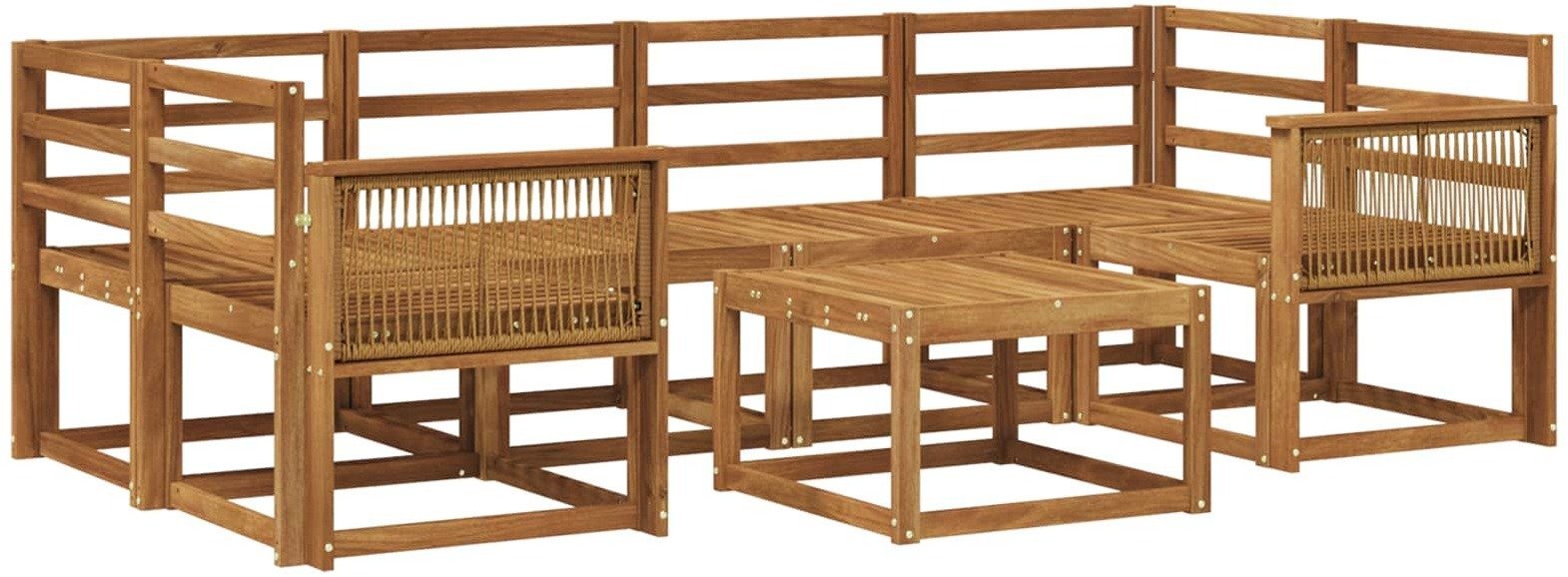 vidaXL Zestaw sof na zewnątrz 7 pcs naturalny Lite Drewno Akacji