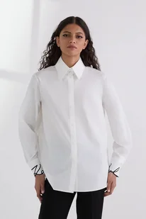 Karl Lagerfeld koszula bawełniana damska kolor biały regular z kołnierzykiem klasycznym A3W11023 - Koszule damskie - miniaturka - grafika 1