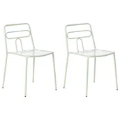 Fotele i krzesła ogrodowe - BELIANI Zestaw 2 krzeseł ogrodowych AGEROLA Metal Zielony - miniaturka - grafika 1