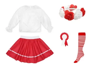 ZESTAW NARODOWY BIAŁO-CZERWONY 116-128 5el - Dresy i komplety dla dziewczynek - miniaturka - grafika 1