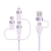 Kable USB - USAMS U85 2xUSB-C/USB/Micro-USB/ Lightning 6w1 1,2m 100W (fioletowy) - miniaturka - grafika 1