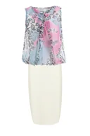 Sukienki - Sukienka FSU372 EKRI+TURKUSOWY ŚRE - Fokus - miniaturka - grafika 1