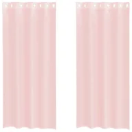 Zasłony - vidaXL Zasłony woalowe z przelotkami 2 szt. Jasnoróżowe 140x225 cm - miniaturka - grafika 1