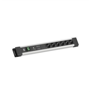 BACHMANN CONNECTUS 6xCEE7/3, 1xGVS-Plus 1xswitch 2.0m CEE7/7 Szary