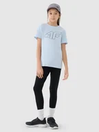 Spodnie i spodenki dla dziewczynek - 4F Legginsy dzianinowe dziewczęce - czarne 164 (13-14 lat) - miniaturka - grafika 1